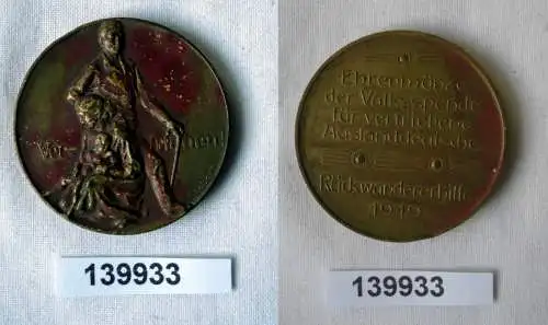 Medaille Ehrenmünze Rückwandererhilfe 1919 Deutsches Reich (139933)