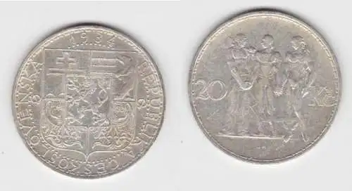 20 Kronen Silber Münze Tschechoslowakei 1934 (142225)