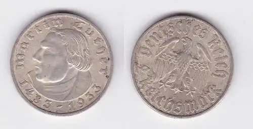 2 Mark Silber Münze Martin Luther 1933 F Jäger 352 (117176)