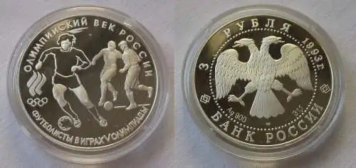3 Rubel Silber Münze Russland Olympiad Fussballer 1993 1 Unze (105333)