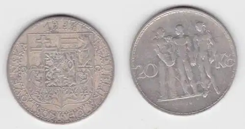 20 Kronen Silber Münze Tschechoslowakei 1934 (142223)