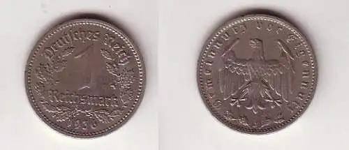 1 Mark Nickel Münze III.Reich 1936 J Jäger Nr. 354 (114113)