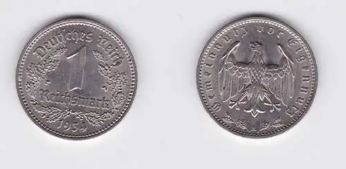 1 Mark Nickel Münze III.Reich 1934 A Jäger Nr. 354 (127176)