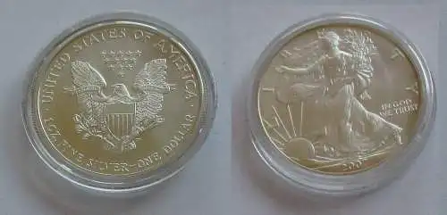 1 Dollar Silber Münze Silver Eagle USA 2007 1 Unze Feinsilber (131708)