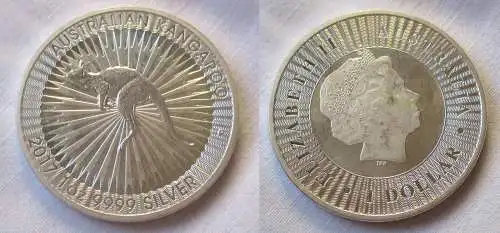 1 Dollar Silber Münze Australien Kangaroo Kängeruh 2017 1 Unze Ag  (117330)