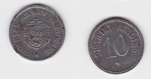 10 Pfennig Eisen Münze Notgeld Distrikt Aibling um 1917 (140528)