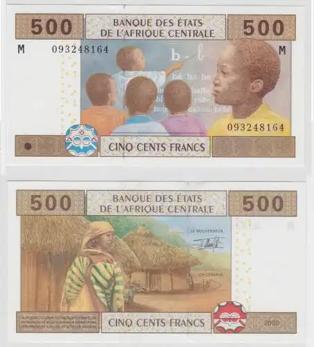 500 Francs Banknote Zentralafrika 2002 fast kassenfrisch Pick 306M (153057)