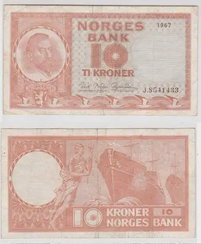 10 Kroner Banknote Norwegen 1967 Pick 31 (152115)