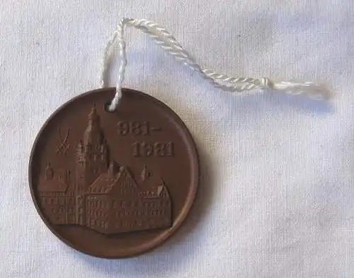 Meissner Porzellan Medaille 1000 Jahre Döbeln 981-1981 (120985)