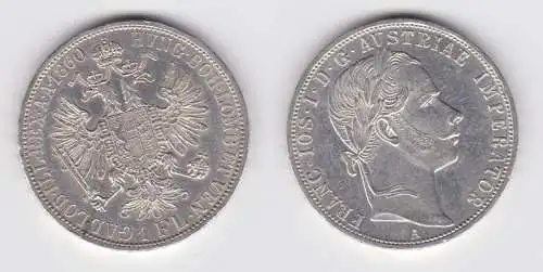 1 Gulden Silber Münze Österreich 1860 A vz+ (151162)