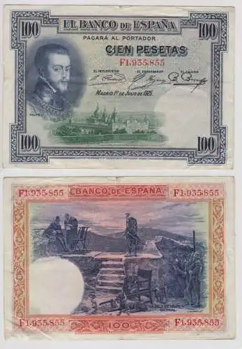 100 Pesetas Banknote Spanien 1.Juli 1925 P 69a  (151253)