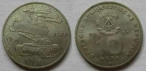 DDR Gedenk Münze 10 Mark 25 Jahre Nationale Volksarmee NVA 1981 (102379)