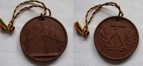 DDR Meißner Porzellan Medaille Technische Hochschule Dresden 1828-1953 (149649)