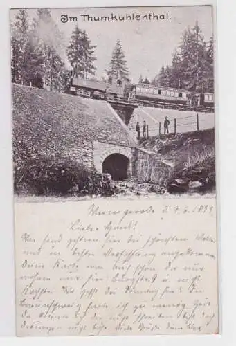 27449 Ak Dampflokomotive im Thumkuhlenthal bei Wernigerode 1899