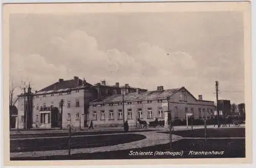 901891 Ak Schieratz Sieradz - Partie am Krankenhaus um 1910