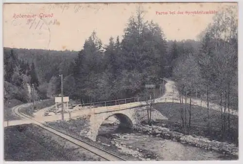 900714 Ak Rabenauer Grund - Partie bei der Spechtritzmühle 1908