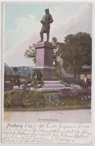 900718 Ak Freiberg - Partie am Bismarck-Denkmal 1899