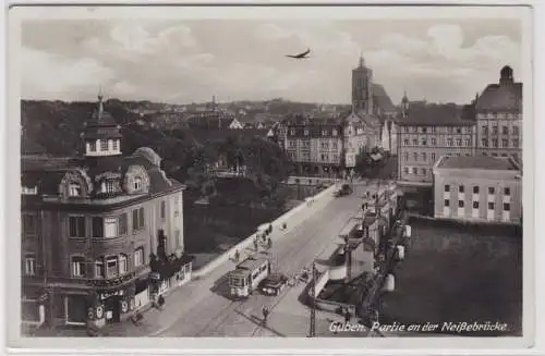 901437 Ak Guben - Partie an der Neißebrücke 1937