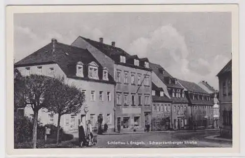 901419 Ak Schlettau im Erzgebirge - Schwarzenberger Straße um 1950