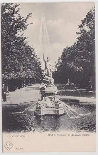 901557 AK Ciechocinek - Blick auf den Brunnen im Hauptpark 1905