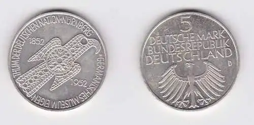 BRD Gedenk Münze 5 Mark Germanisches Museum 1952 vz (156757)