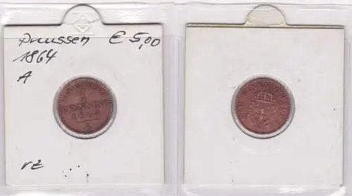 1 Pfennig Kupfer Münze Preussen 1864 A vz (148642)