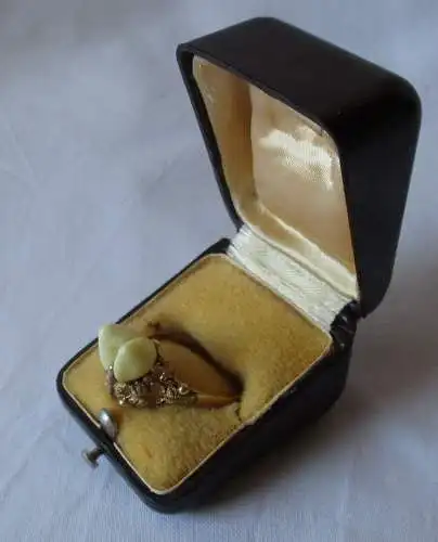 hochwertiger Grandel Ring aus 585er Gold Hirschzähne Trachtschmuck (101668)