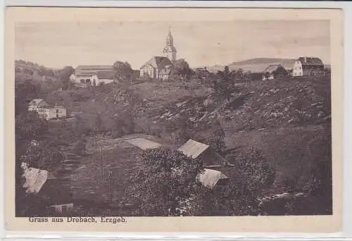 15064 Ak Gruß aus Drehbach im Erzgebirge Totalansicht um 1920