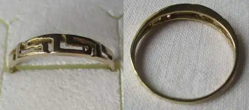 eleganter 585er Gold Damenring mit gemustertem Ringkopf (152498)