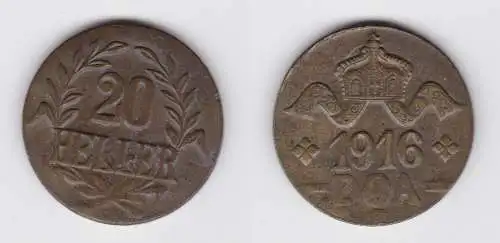 20 Heller Messing Münze Deutsch Ostafrika DOA 1916 J.724 b  (155884)