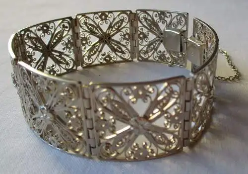 elegantes Armband 935er Silber mit aufwendigem Blütenmuster (134709)