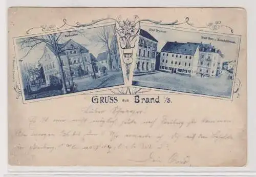 96044 Mehrbild Ak Gruß aus Brand in Sachsen Gasthäuser 1900