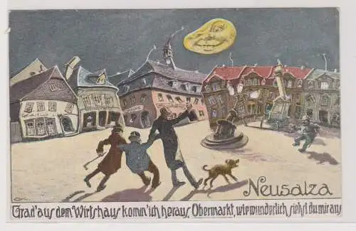 96685 Humor Ak Neusalza Grad aus dem Wirtshaus... um 1910