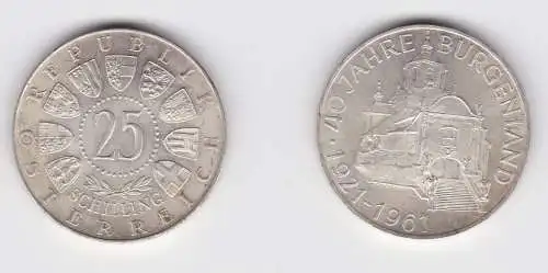 25 Schilling Silber Münze Österreich 40 Jahre Burgenland 1921-1961 (133198)