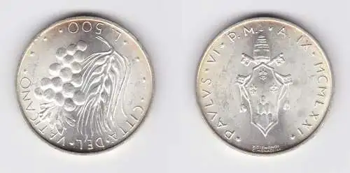 500 Lire Silber Münze Vatikan 1971 Johannes Paulus VI Stgl. (116774)