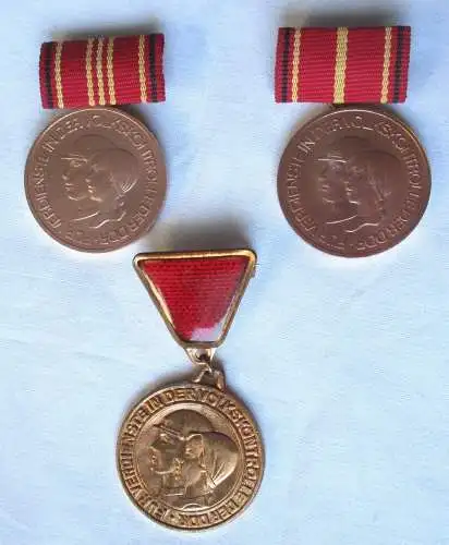 3 x DDR Medaillen für Verdienste in der Volkskontrolle Stufe 1 & 3 (122855)