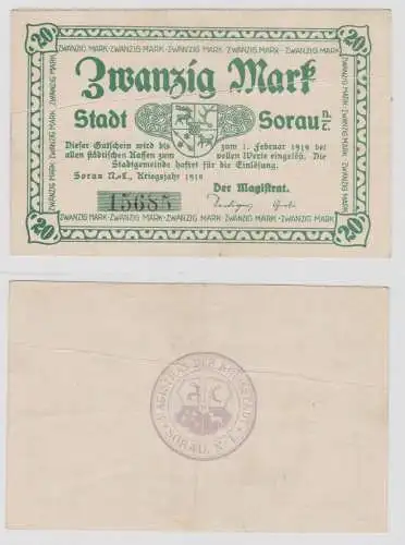 20 Mark Mark Banknote Kriegsnotgeld Stadt Sorau 1918 (134857)