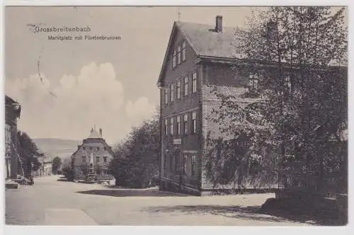 84715 Ak Großbreitenbach Marktplatz mit Fürstenbrunnen 1912