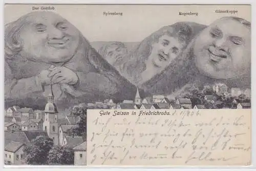 59238 Berge mit Gesichtern Ak Gute Saison in Friedrichroda 1906