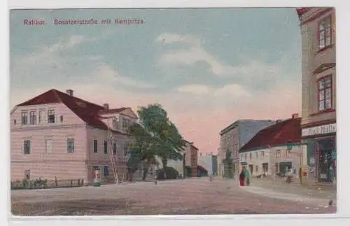 93796 Feldpost Ak Ratibor Racibórz Bosatzerstraße mit Kaminitza 1915