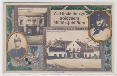 43586 Ak Zu Hindenburgs goldenem Militär Jubiläum 1916