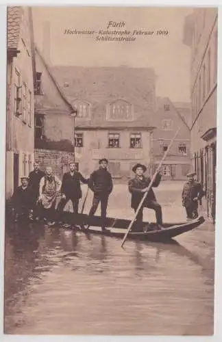 95045 Ak Fürth Hochwasser Katastrophe Februar 1909 Schützenstraße