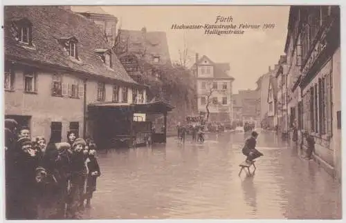 92240 Ak Fürth Hochwasser Katastrophe Februar 1909 Heiligenstraße