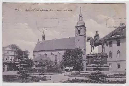 12663 Ak Erfurt Kaiser Wilhelm Denkmal und Neuwerkskirche 1912