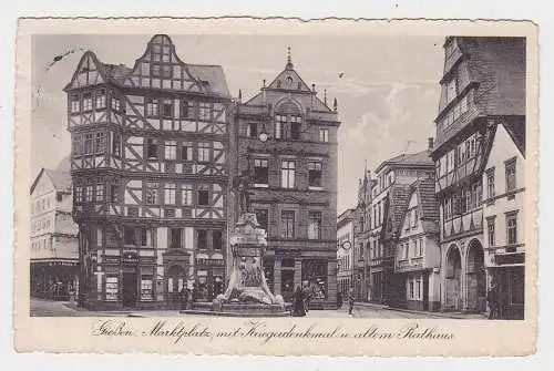 06577 Ak Gießen Marktplatz mit Kriegerdenkmal 1913