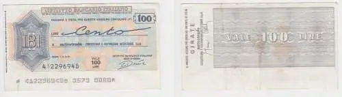 100 Lire Banknote Italien Italia Istituto Bancario Italiano 1.3.1976 (156168)