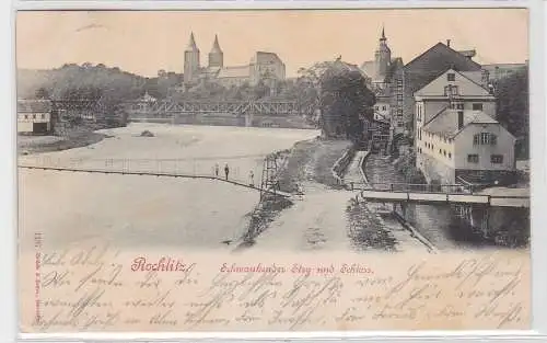 93320 AK Rochlitz - Schwankender Steg und Schloss 1903