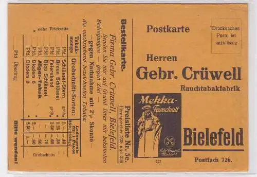 68256 Reklame Ak Bielefeld Gebr.Crüwell Rauchtabakfabrik um 1930