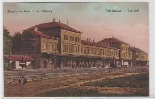 93500 Ak Zemun Semlin Zimony Palyaudvar Bahnhof um 1915