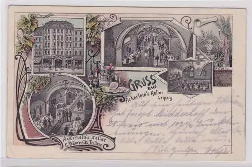 86652 Mehrbild Ak Gruß aus Äckerleins Keller Leipzig 1904